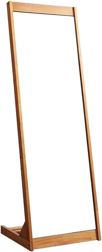 Full Length Mirrors Full Length Vintage Wooden Rectangle Free Standing with Storage for Bedroom Hall Floor Mirror (Color : Brown) (Wood Color)