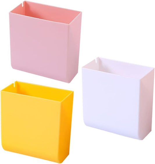 3pcs Bin Lids Included Wall-mounted Organizer Box Wall Bedside Shelf Cubbies Storage Bins Storage Box