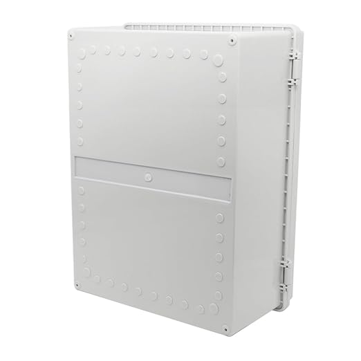 Zulkit Junction Box ABS Plastic Waterproof IP65 Electrical Boxes Hinged Shell Outdoor Universal Project Enclosure with Mounting Plate and Wall Brackets Grey (390x290x160 mm)