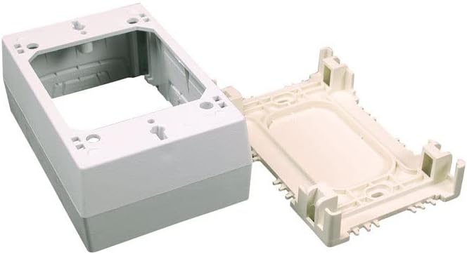 Legrand Wiremold NM2 Nonmetallic Plastic Raceway for Extending Power, 1 Gang Outlet Box, 1" Deep, Ivory (1 Pack)