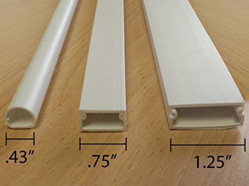 Kable Kontrol Wall Cord Cover Cable Raceways – 3-Way T Fitting – 0.75” Width – 0.43” Height – 1 Pc/Pack | Paintable White PVC | TV Wire Concealer | Plastic Wire Conduit