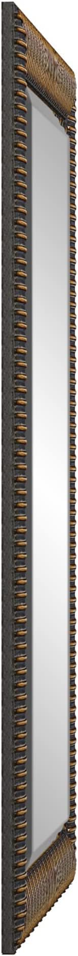 Howard Elliott Collection Alexander Leaning & Standing Full Length Oversized Mirror, Traditional Antique Bronze Wall Mounted Floor Mirror with Wood Frame, for Home, Living Room & Bedroom, 82 x 46 Inch