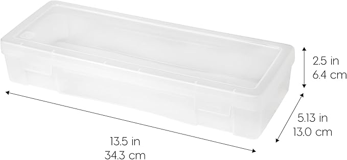 IRIS USA Clear Storage Cases, 6-Pack, |Made in USA|, Plastic Bead Organizing Containers with Snap Lid for Arts, Crafts, Ephemera, Stickers, & Dance Cheer, Clear - Large