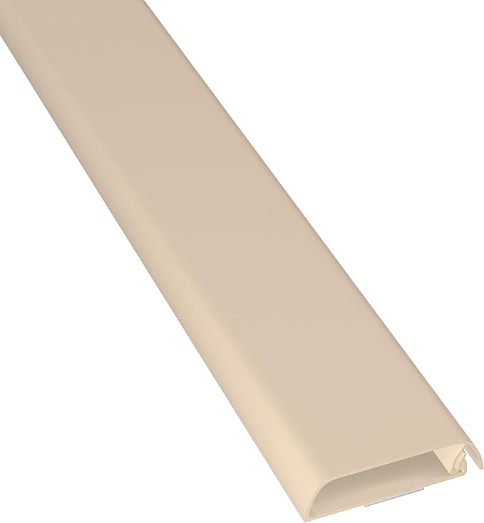 D-Line TV Wall Mount Cord Hider, Hide Mounted TV Cables, Wire Covers, Self Adhesive Cover for Cords, Paintable, Low Profile, Seamless Cable Raceway - 2.36in W x 0.59in H x 39in L - Beige