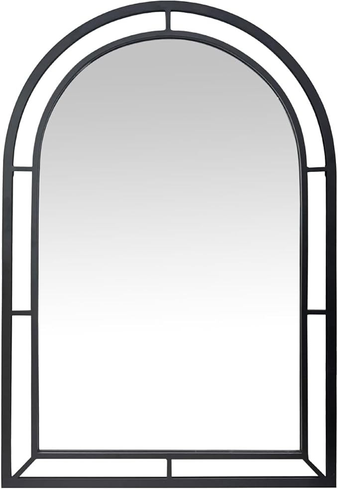 WAMIRRO 28"X53"Window Arched Black Full Length Mirror,Wall Mirror Decorative Black Window Pane Mirror Decor for Wall/Fireplace/Entryway/Hallway/Living Room/Bathroom