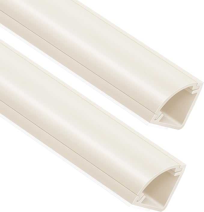 ZhiYo Corner Cable Concealer, Large Corner Cord Hider 180in (5 x L36in), Wire Covers for Cords, Paintable Cord Cover, Cable Management Channel Raceway for Wall, Floor Baseboard, Ceiling, Beige