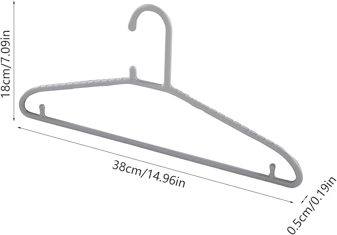 10-Pack Non-Slip Plastic Hangers, Space-Saving, Anti-Marking, Windproof Small Hook, Ideal for Wet & Dry Clothes, Slim Design, Gray/Orange, Strong Shoulders, Multi-Function Household Hangers