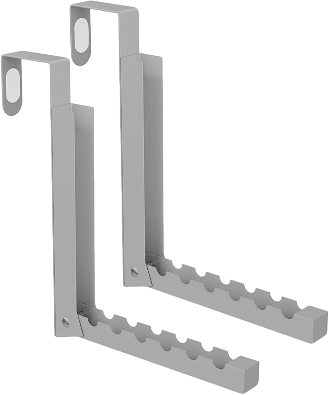 BAKON Over The Door Hanger Folding Clothes Drying Rack, Folding Hanging Coat Rack for Indoor Laundry Room Compact Small Space Foldable Portable Clothing Hanger Hook Collapsible-2 Pack (Gary)