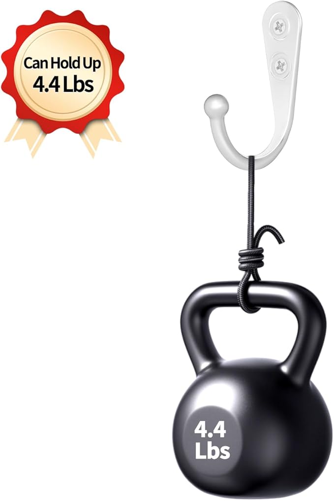 20 Pcs Key Hooks Coat Hooks for Hanging, Key Holder, Wall Mount Hook with Stainless Steel Screws, Command Hooks Utility Hangers for Key, Hat, Cup, Coat, Picture (White)