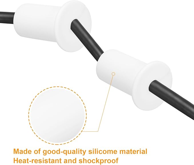 uxcell 2Pcs Wall Grommets for Cables 3/4 Inch Silicone Cable Wall Bushing Feed Through Cable Routing Kit Accessories Wall Cable Pass Through for Ethernet with 7mm Hole, White