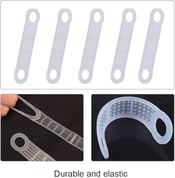 50 Pcs Clear Non-Slip Rubber Clothes Hanger Grips Transparent Strips Clothes Rack Pads for Wood Plastic Hangers Home Stores Usecs