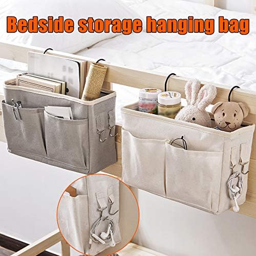Arinda Bedside Storage Bag Hanging Organizer Bedside Caddy for Bunk Dorm Rooms Bed Rail