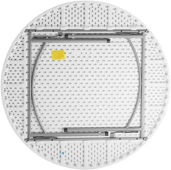 PRO&Family Commercial Round Folding Table, White Top, Powder-Coated Steel Frame, High-Impact Polyethylene Construction, Perfect for Wedding, Party, Shool, Church. (4, 60")