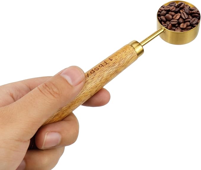 1/16 Cup Measuring Cup with Wooden Handle, 15ml Stainless Steel Measuring Scoop 1/16 Cup Measuring Cups for Baking Cooking Wet and Dry Ingredients (15ml)