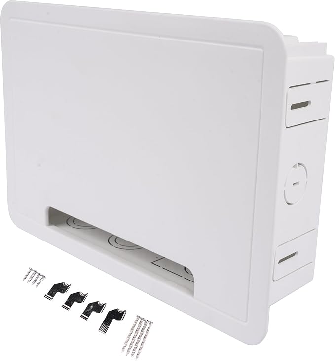 in Wall Cable Management Kit 9" in-Wall TV Media Box Recessed TV Outlet & Network Enclosure - Replacement for Working with Roku, Apple TV, Fire TV Stick