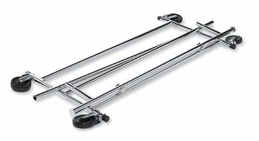 NAHANCO RCS-1 Heavy Duty Rolling Clothes Rack, Single Bar, Collapsible, Heavyweight - Chrome