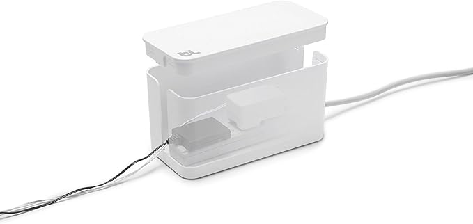 Bluelounge CableBox Mini White - Cable Management - Small Surge Protector Included