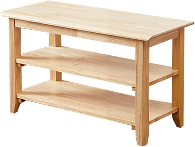 XKZG Shoe Storage Bench Wooden Shoe Rack Bench Simple Style Wood Entryway Bench (Natural,23.6")