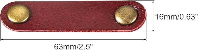 MECCANIXITY Pack of 10 Leather Cable Straps Cord Organizer 63x16mm Portable Cable Leather Clips Burgundy Earphone Cord Management for Cable, Wire