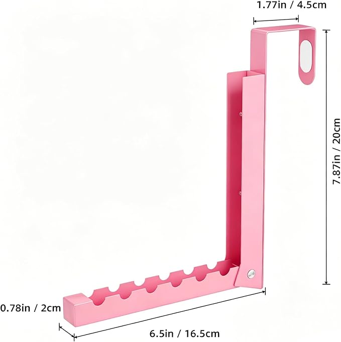 2 Pack Pink Over The Door Hooks, Cute Over The Door Hanger, Folding Over The Door Drying Rack for Laundry,Foldable Over The Door Clothes Hanger,Small Clothes Drying Rack for Dorm Portable