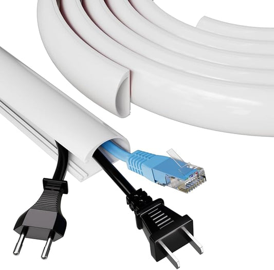 39" Side Open Cord Hider for Wall Mounted Tv, Silicone Flexible Cable Cover to Hide Conceal Cords Along Wall,Wire Raceway Management Cable Concealer Channel,Electric Cord Organizer,W 1.08"× H 0.6"