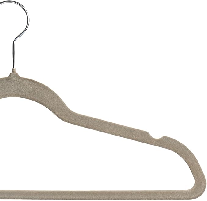 Premium Velvet Hangers 30 Pack, Non-Slip Suit Clothes Hangers, 360 Degree Swivel Hooks and Slim Profile to Maximize Closet Space Grey/Silver