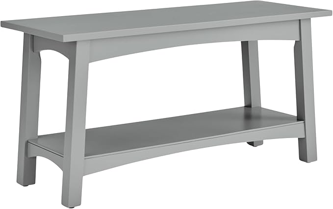 Craftsbury 36-Inch Wood Entryway Bench with Storage Shelf – Dove Gray Accent Bench for Entryway, Hallway, or Living Room – Small Space Seating with Farmhouse Charm by Alaterre Furniture