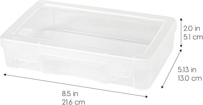 IRIS USA Clear Storage Cases, 10-Pack, |Made in USA|, Plastic Bead Organizing Containers with Snap Lid for Arts, Crafts, Ephemera, Stickers, & Dance Cheer, Clear - Medium