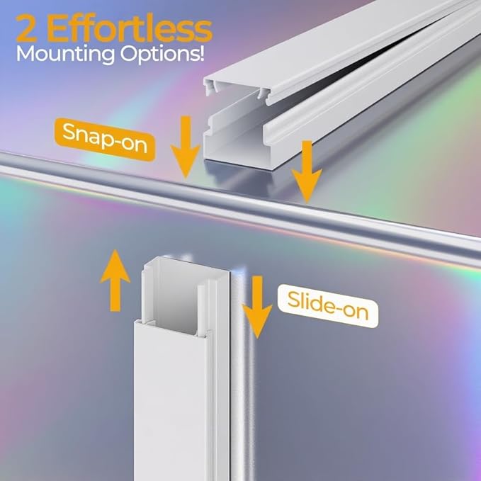 113.4in Cord Hider Kit, Cord Covers for 1 Wire on Wall, Self-Adhesive Cable Hider Wire Covers for Cords on Wall, Paintable Cord Hider for Walls Mount Tv, Cable Cover Raceway, W0.59 H0.4in, White