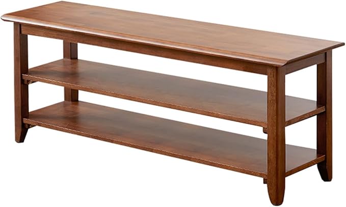 XKZG Shoe Storage Bench Wooden Shoe Rack Bench Rustic Solid Wood Entryway Bench (Brown,47.2")