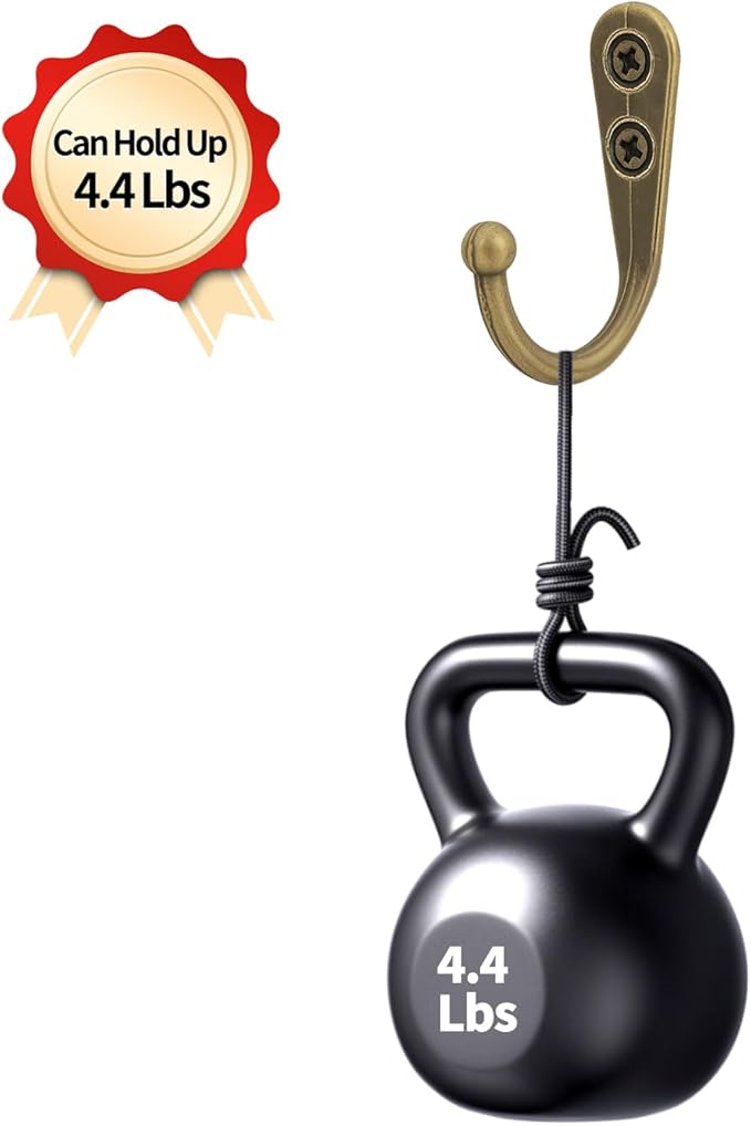 20 Pcs Key Hooks Coat Hooks for Hanging, Key Holder, Wall Mount Hook with Stainless Steel Metal Screws, Command Hooks Utility Hangers for Key, Hat, Cup, Coat, Picture (Bronze)