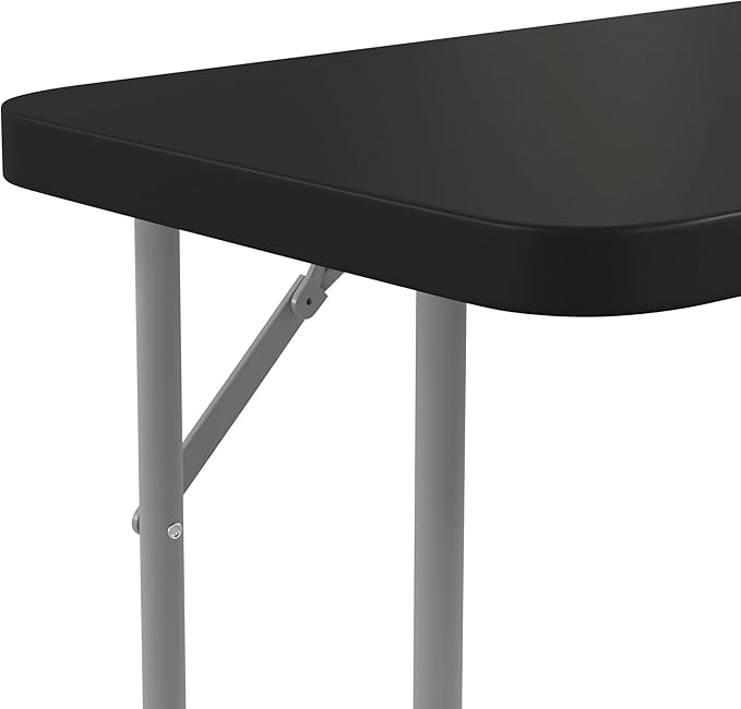 Flash Furniture Kathryn 6' Rectangular Plastic Folding Table, Long Plastic Foldable Table for Indoor/Outdoor Events, Black