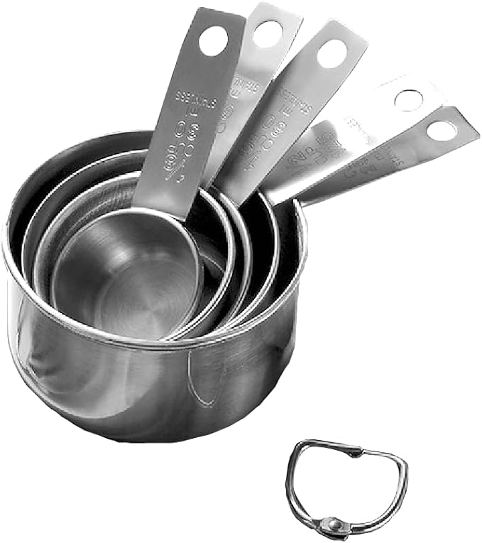 Stainless Steel Measuring Cups Set, 5 Pieces Kitchen Measuring Sets Gadgets tool,For Cooking & Baking,Measure Dry & Wet Ingredients And Liquid (Cups)
