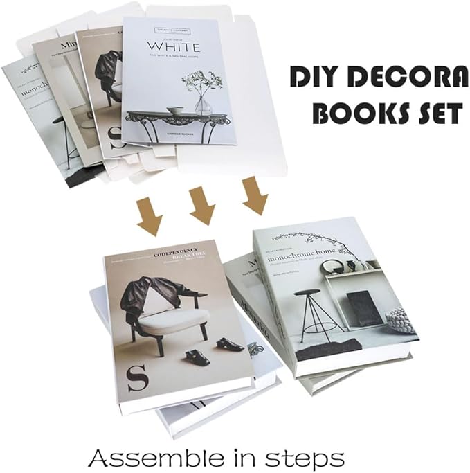 6 PCS DIY Faux Books for Decoration, Designer Luxury Modern Fake Decorative Books for Shelves Living Room Decorative Objects Entry Decor, Home Bookshelf Decor Coffee Table Stacked Book (Multicolor)
