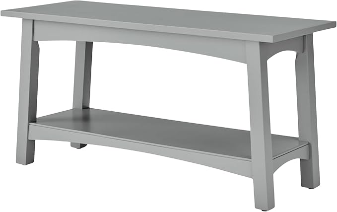 Craftsbury 36-Inch Wood Entryway Bench with Storage Shelf – Dove Gray Accent Bench for Entryway, Hallway, or Living Room – Small Space Seating with Farmhouse Charm by Alaterre Furniture