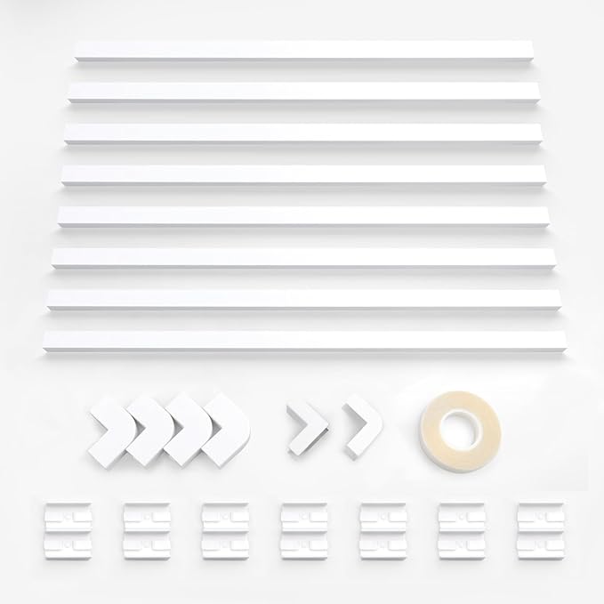 Cord Hider Kit, 128In One-Cord Covers for Wires on Wall, Premium Cable Management Wire Hiders for TV, Paintable Cable Raceway, 8 X L16.9 in X W0.6 X H0.4in, White