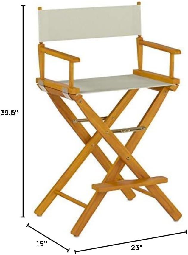 Casual Home 24" Director's Chair Honey Oak Frame-with Wheat Canvas, Counter Height
