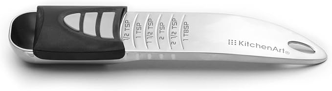 KitchenArt Stainless Steel Pro Adjust-A-Tablespoon, Adjustable Tablespoon Scoop, Measures 1/2 TSP to 1 TBL