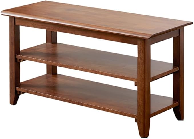 XKZG Shoe Storage Bench Wooden Shoe Rack Bench Rustic Solid Wood Entryway Bench (Brown,31.5")