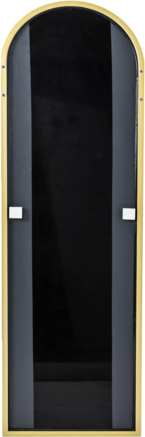 BEVERDY Over The Door Mirror - 16"x50" Arched Full Body Mirror, Gold