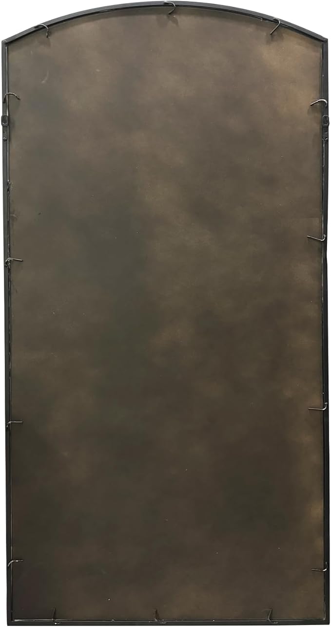 WAMIRRO Full Length Window Mirror,Black Arched Floor Grid Wall Mounted Mirrors for Fireplace/Entryway/Hallway/Living Room 28"X53"