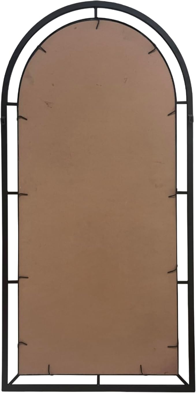 WAMIRRO 28"X53" Arched Mirror,Wall Decorative Black Window Pane Mirrors Decor for Wall Mouted/Fireplace/Entryway/Hallway/Living Room/Bathroom