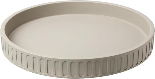 12in Decorative Tray for Coffee Table Tray Decor, Gray 100% Solid Concrete Decorative Round Tray for Kitchen, Living Room, Home Decor