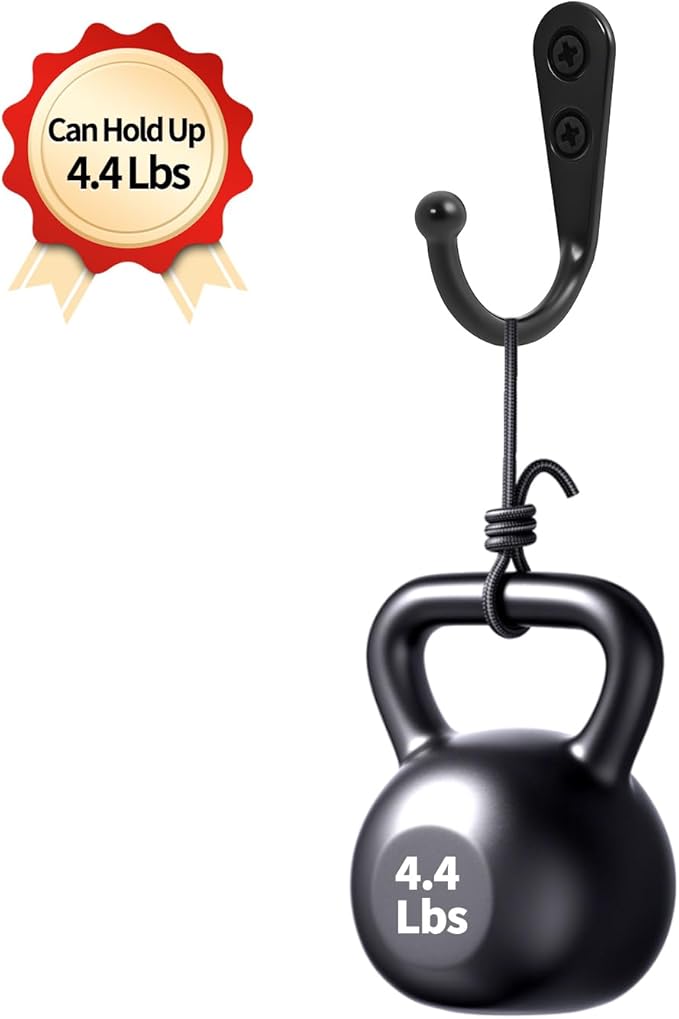 20 Pcs Key Hooks Coat Hooks for Hanging, Key Holder, Wall Mount Hook with Stainless Steel Screws, Command Hooks Utility Hangers for Key, Hat, Cup, Coat, Picture (Black)