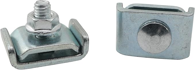 LQ Industrial 10PCS Electro Galvanized Grid Bridge Grid Type Cable Routing Bridge 2.5 Thick Carbon Steel Snap Sleeve Connection Kit Grid Wall Clamps Wiring Washer Kit Silver