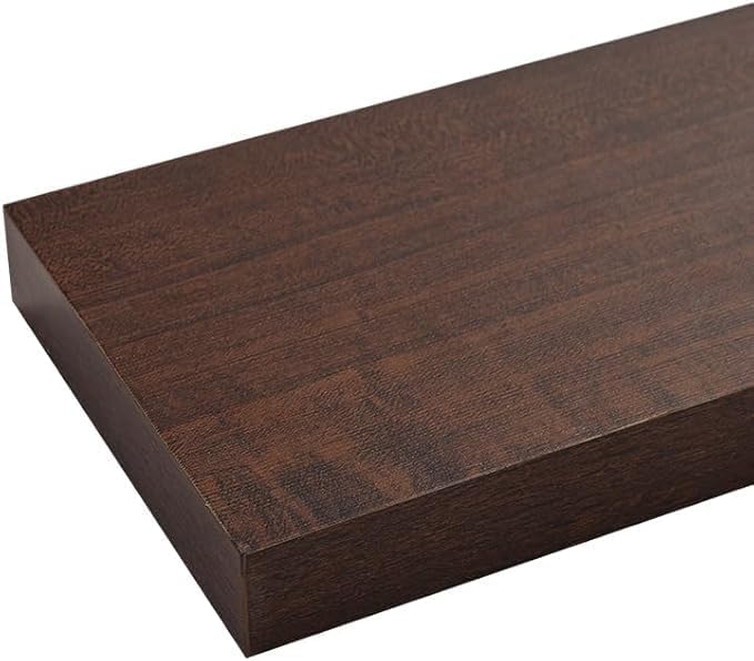 Floating Shelves for Wall, Bathroom Shelves Over Toilet, Wall Shelves & Book Shelf, Hanging Shelf, Modern Wooden Wall-Mounted Small Floating Shelves, 12x7x1.5 in (Walnut-Like, Set of 2)