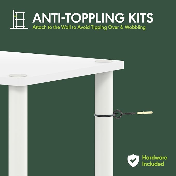 Furinno Turn-N-Tube Storage Shelves, 5-Tier Book Shelf, Corner Shelf, Toolless Open Shelves, for Organization and Storage, Living Room, Home Office, Hallway, Bedroom, Espresso