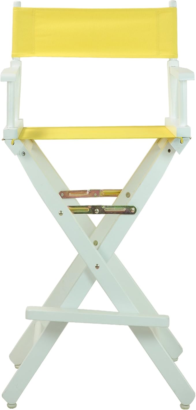 Casual Home 30" Director's Chair White Frame-with Yellow Canvas, Bar Height