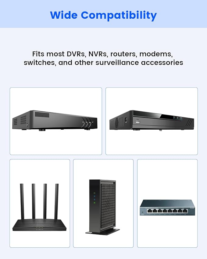 DVR Lock Box & NVR Enclosure, Heavy Duty Lockable Steel Cabinet for CCTV Surveillance Systems, Wall-Mount Design with Ventilation and Cable Management