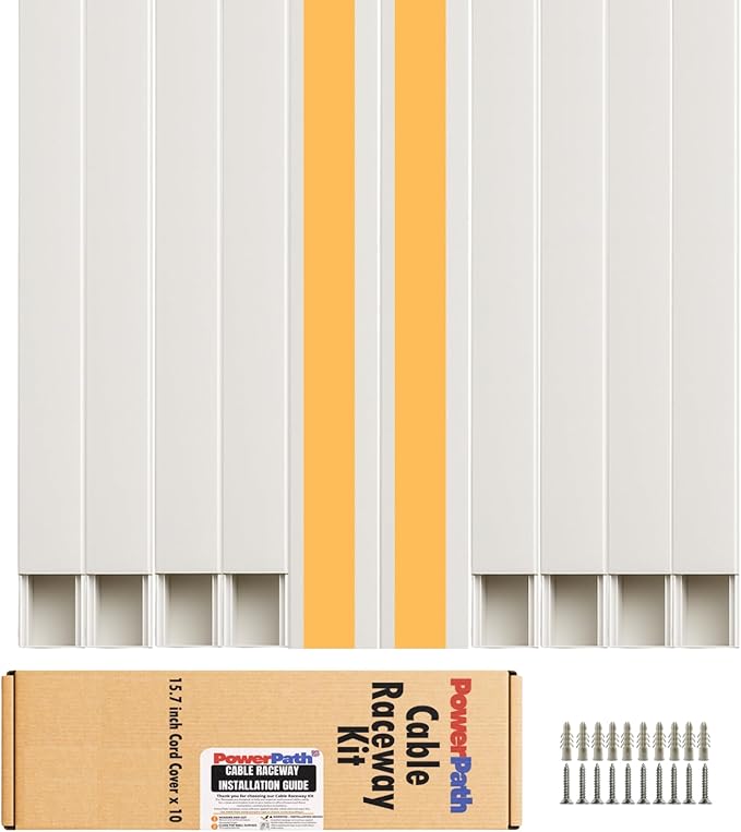 Cable Management kit | TV Cable Hider Wall Kit | 157" Total Length | Large Cord Cover | Home Office Essentials | Paintable Wall Cable Management System for Mounted TV, Home Office |